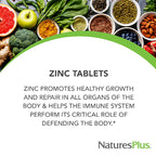 NaturesPlus Zinc Tablets - 10 mg, 90 Vegetarian Supplements