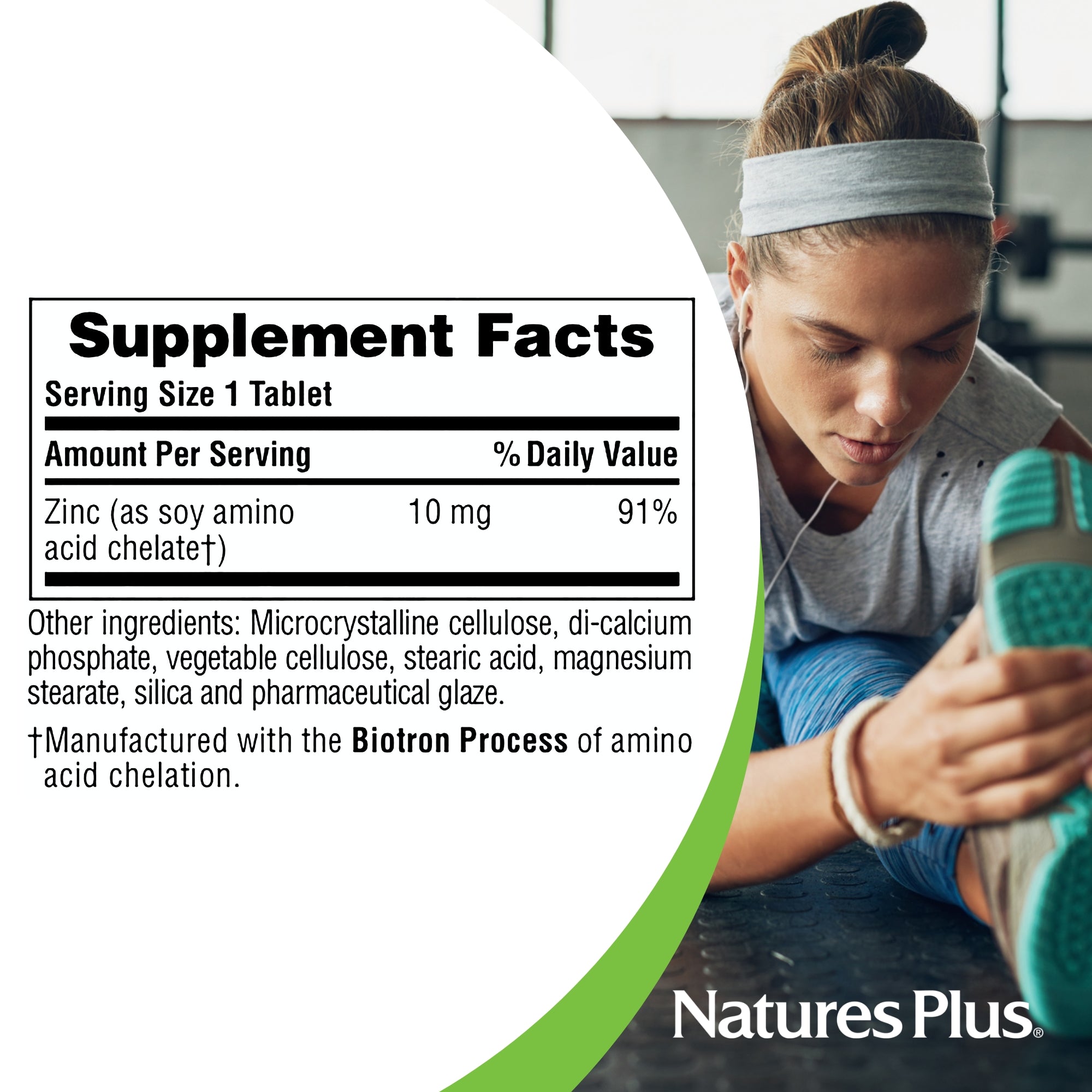 NaturesPlus Zinc Tablets - 10 mg, 90 Vegetarian Supplements