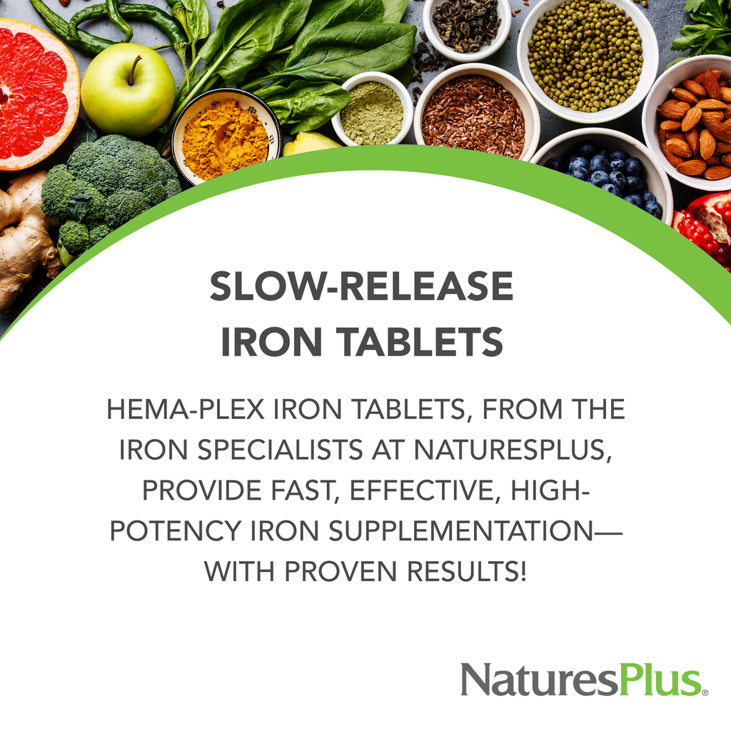 NaturesPlus Hema-Plex Iron - 30 Slow-Release Tablets
