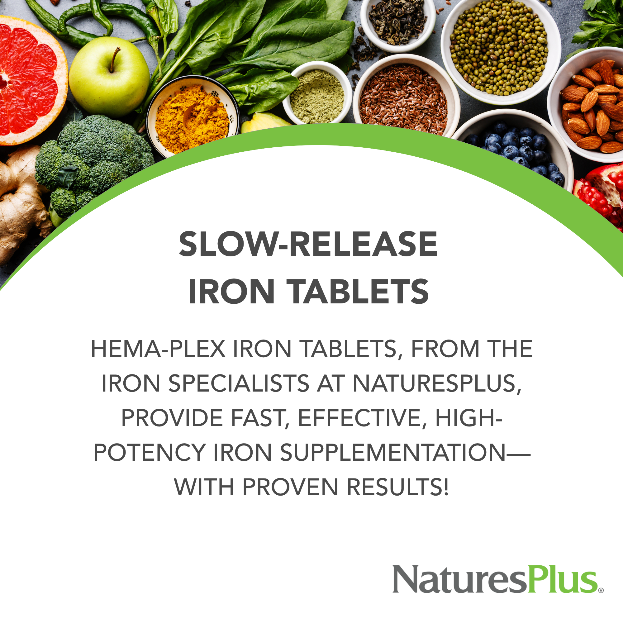 NaturesPlus Hema-Plex Iron - 30 Slow-Release Tablets