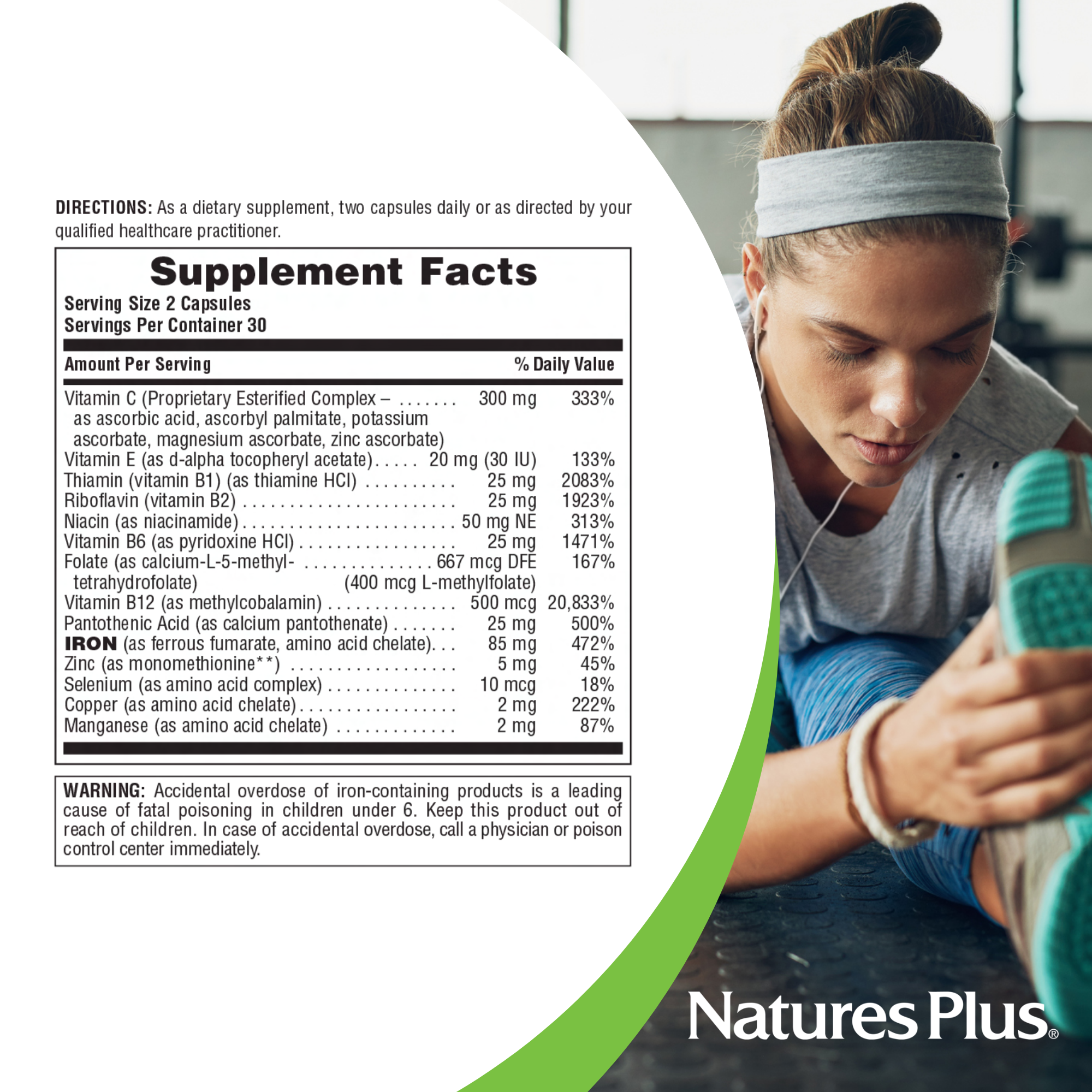 NaturesPlus Hema-Plex Iron - 60 Fast-Acting Capsules