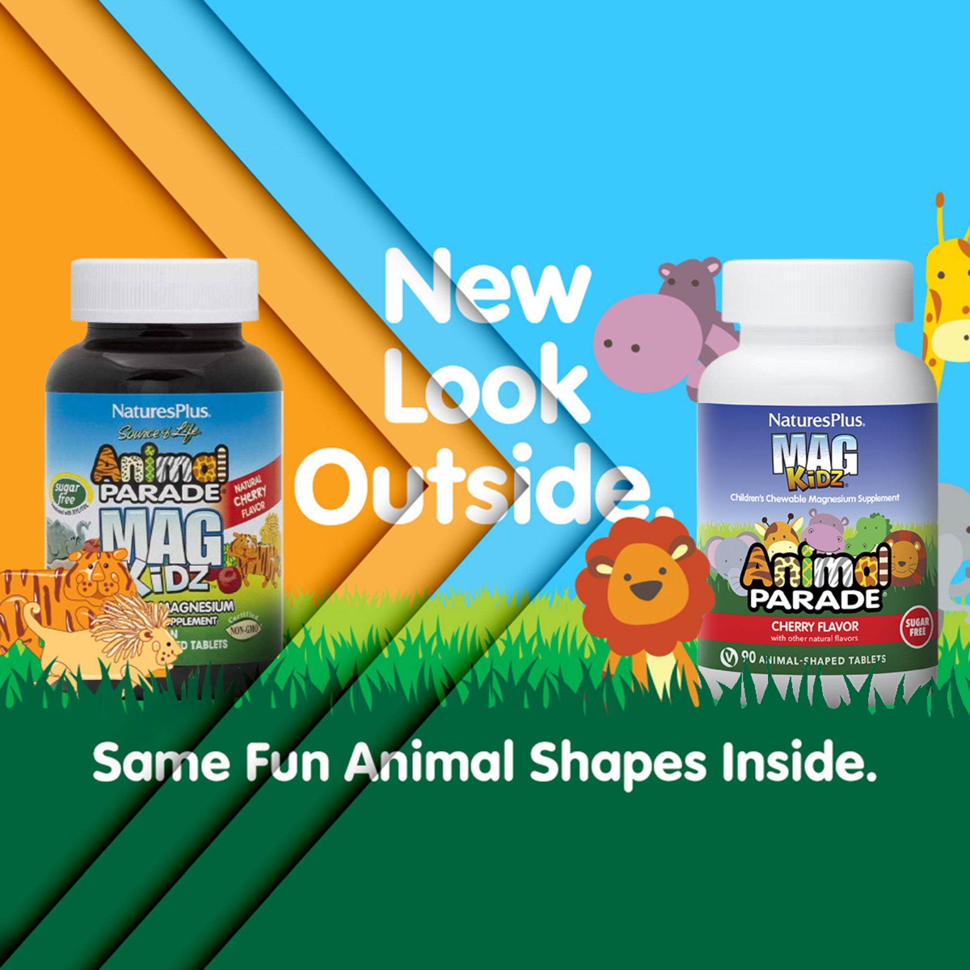NaturesPlus Animal Parade Source of Life Sugar-Free MagKidz - 90 chewable tablets