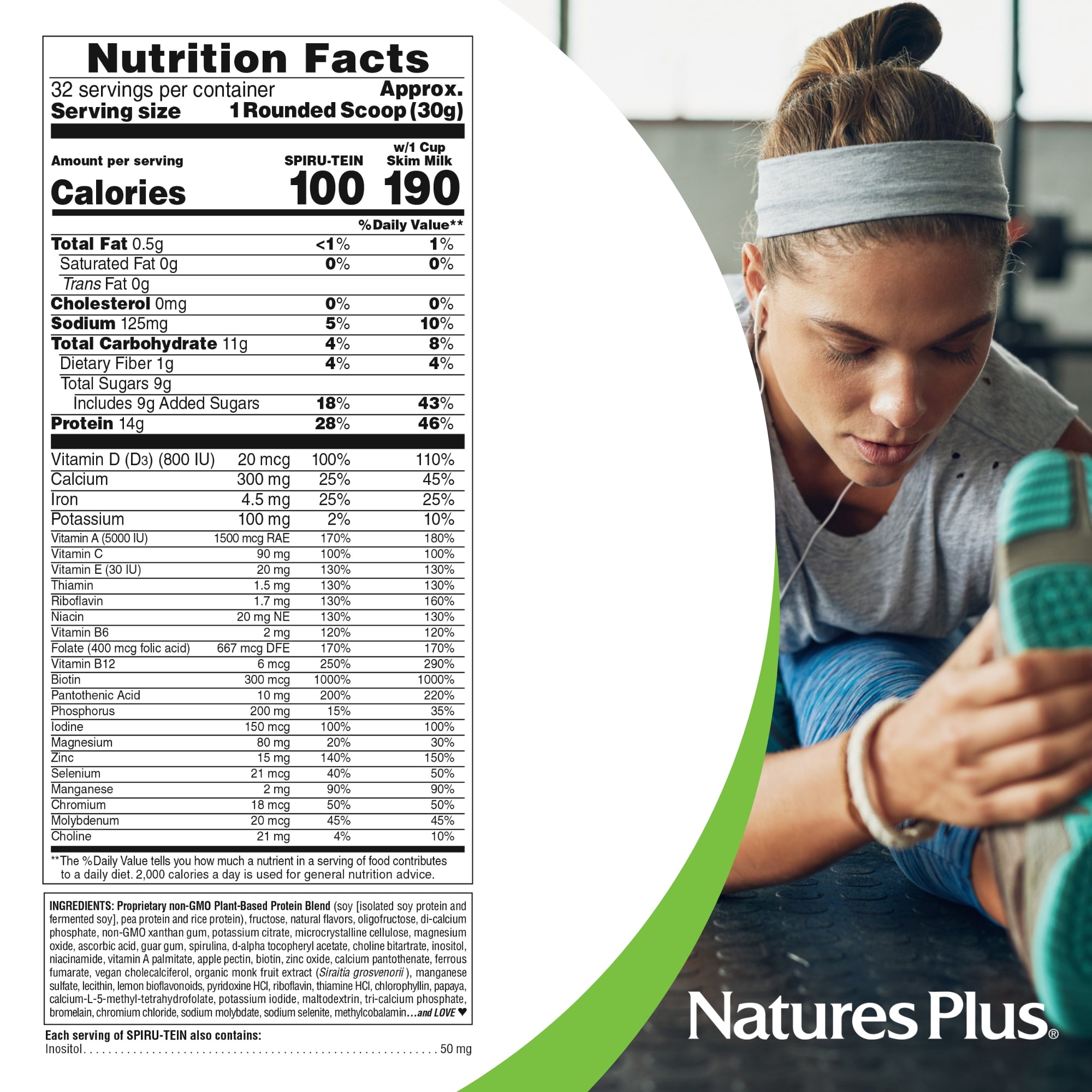 NaturesPlus SPIRU-TEIN, Vanilla - 2.12 lbs