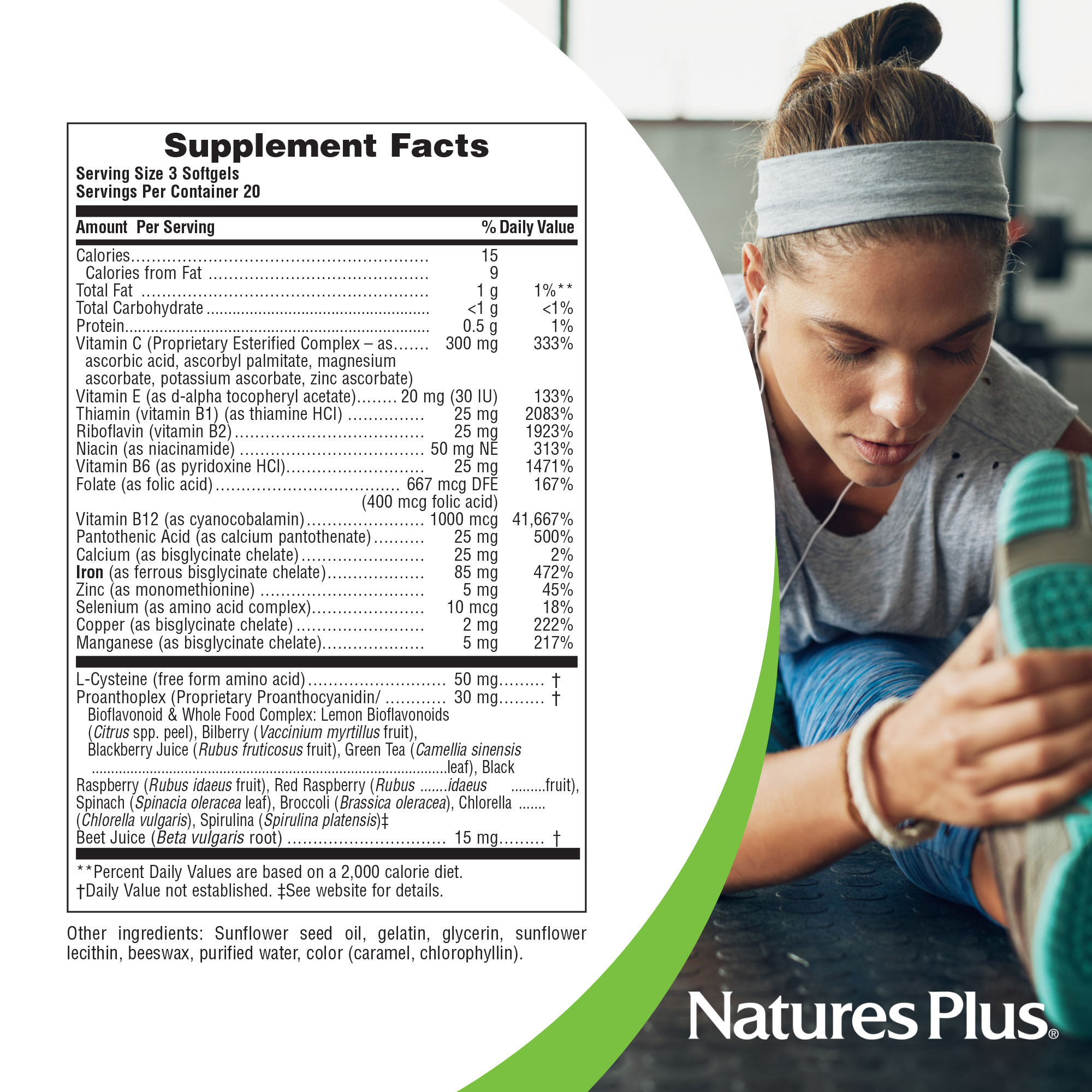 NaturesPlus Hema-Plex Iron - 60 Fast-Acting Softgels