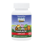 NaturesPlus Animal Parade Source of Life Sugar-Free MagKidz Children's Magnesium Supplement - Natural Cherry Flavor - 90 Chewable Tablets - Bone & Muscle Health Support - Gluten-Free - 45 Servings
