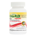 NaturesPlus Hema-Plex Iron - 60 Fast-Acting Capsules - 85 mg Chelated Iron + Vitamin C & Bioflavonoids for Healthy Red Blood Cells - Vegan, Gluten Free - 30 Servings